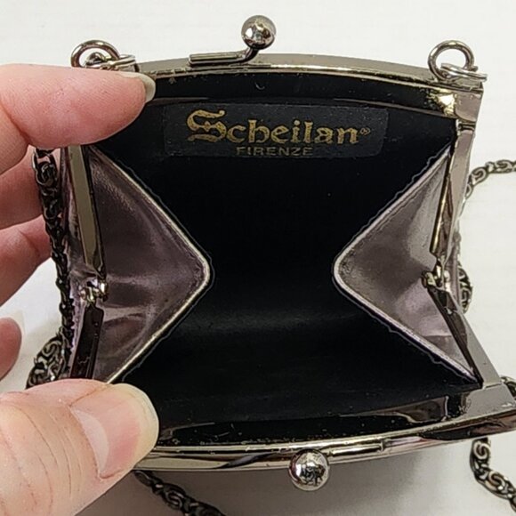 Scheilan Firenze Small Bag Purse with Long Chain - Metal Mesh - Picture 5 of 12